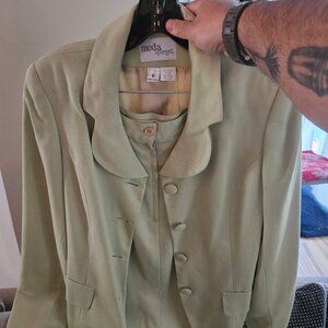 Chic Pistachio Jacket & Skirt Suit Set – Size  Size 6